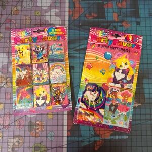 Lisa Frank Rainbow Kitty Party Favors - Pink Purple Yellow Blue Mini Notebooks